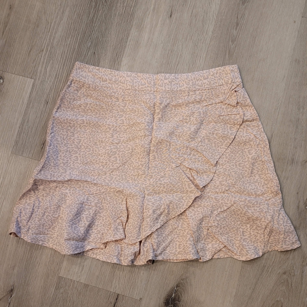 NWT Sim & Sam Leopard Print Ruffle Mini Skirt Size Large